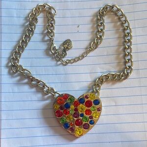 Betsy Johnson Multicolor Heart Pendant Necklace